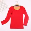 Ropa Interior Térmica de Terciopelo Súper Suave para Mujer, Manga Larga, Doble Capa de Terciopelo Espesado, Ajuste Delgado, Elástico, Sin Costuras, Control de Abdomen, Top Térmico, Venta al por Mayor