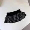 Verano Y2K Estilo Japonés y Coreano Dulce Nicho Moda Versátil Minifalda Sexy Elegante Rayas Bloque de Color Falda Corta de Línea A