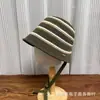 Chapéu Bucket Loli Listrado Respirável de Tricô Color Block Inspirado em Celebridades, Versátil para Protetor Solar Moda Primavera e Verão