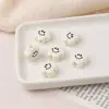Cuentas de acrílico de color claro con diseño de flor de caricatura y cara sonriente, agujero recto, para cadena de teléfono DIY, colgante, accesorio pequeño, venta al por mayor