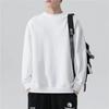 Sudadera de Manga Larga Lisa para Hombre, Cuello Redondo, Delgada para Primavera y Otoño, Color Sólido, Moderna, Holgada, Versátil, Chaqueta Casual