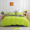 Funda de almohada con bolsillo, funda nórdica de tela cepillada de color liso, juego de tres piezas transfronterizo, funda nórdica de plumón, ropa de cama textil para el hogar de fibra ultrafina