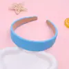 Coreia do Sul Aro de Cabelo Espesso Totalmente em Tecido Cor Sólida Aro de Cabelo Simples Aro de Cabelo com Pressão Lavagem de Cabelo Cor Doce Carimbo de Cabelo Headwear Clássico de Cetim