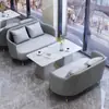 Conjunto de Sofá de Um Lugar de Luxo e Mesa de Centro para Lazer, Recepção de Hotel, Escritório, Sala de Vendas, Mesas e Cadeiras de Reunião, Salão de Beleza