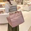 Bolsa de color liso, bolso de mano de gran capacidad, bolsa ligera de plumón para mujer, bolsa de equipaje, bolso cruzado, bolsa de tela de algodón
