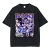 Camiseta Retrô Lavada Edição Limitada Anime Baki o Lutador Camiseta Manga Hanma Yujiro para Homens