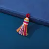 Estilo Xizang Corto y Grueso Cielo Estrellado Degradado Hilo de Algodón Borla Flecos Hecho a Mano DIY Llavero Accesorios para Bolsas Venta al por Mayor