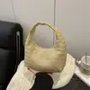 Bolso de Media Luna para Axila 2025 Súper Caliente Nueva Moda Personalizado Vacaciones en la Playa Tejido Gran Capacidad Bolso de Mano de Paja para Mujeres