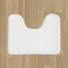 Tapete de chão de flanela transfronteiriço conjunto de três peças para vaso sanitário branco liso tapete de chão de banheiro antiderrapante absorvente de água tapete de pé em forma de U para vaso sanitário