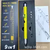 Abridor de Garrafa Multifuncional 9 em 1 Suporte Ferramenta para Exterior Caneta Luz LED Chave de Fenda Tela Sensível ao Toque Caneta Esferográfica Caixa de Presente