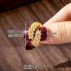 Popular Anel de Ouro Sanduíche Vietnamita Estilo Levemente Luxuoso Transfronteiriço Anel de Espiga de Trigo com Zircônia Joia Feminina Elegante de Ouro Imitado Duradoura