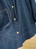 Camisa de mezclilla de alta gama, única, de lujo ligero, vintage, suave, de manga corta para mujer, delgada, holgada, top jacket casual de verano