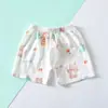 Calça de Algodão Puro Fina de Verão com Abertura na Virilha para Meninos e Meninas, Shorts para Bebê Menina, Roupa de Verão, Calça de Cinco Pontos Sem Costura para Bebê