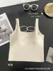Camiseta Regata de Seda Gelada Sem Costura Cruzada Costas Abertas Design Moderno Costas Bonitas com Bojo Gola Quadrada Roupa Íntima Roupa Externa Colete