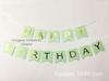 Bandeirola de peixe verde claro "Feliz Aniversário" com bronzearia Decoração de Guirlanda para Festa de Aniversário Banner de Papel