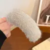 Grampo de Pelúcia Marrom para Mulheres no Outono e Inverno, Cabelo Meio Preso na Nuca, Presilha Torcida, Grampo de Cabelo, Presilha Banana, Acessório de Cabelo