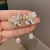 Nuevos Pendientes de Mariposa Estilo Chino Industria Pesada Pendientes de Perlas de Lujo Ligero Gama Alta Pendientes de Borlas Estilo Nacional de Nicho para Mujeres
