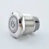 Loniu 19mm Cabeza Plana Anillo Alimentación Estándar Auto-Restablecimiento Auto-Bloqueo Botón Metálico Interruptor Impermeable 12/16/19/22