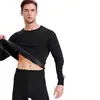Conjunto de Roupa Íntima Térmica Masculina, Espessado e Forrado com Lã, Roupa Térmica de Outono e Inverno, Resistente ao Frio e Gerador de Calor, Conjunto de Roupa de Casa de Inverno para Jovens