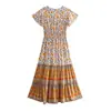 Vestido Boho de Posicionamento de Viscose Verão Feminino Estilo Europeu e Americano 2026 6254