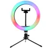 Luz de Relleno de Belleza en Forma de Anillo RGB de 10 Pulgadas, Luz de Transmisión en Vivo con Iluminación Colorida, Luz LED Ultra Clara Suave Luz Nocturna Luz de Ambiente