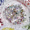 Arte de Uñas Popular Transfronterizo Diamante Redondo Grande y Pequeño Diamante de Fondo Plano Colorido Decoración Mixta Mono Pequeño Joyería para Uñas Venta al por Mayor Mixta