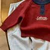 Suéter Estiloso Color Block Tendência Infantil 2026 Estilo Coreano Outono Inverno Novidades Unissex Bebê Casual Malha Quente