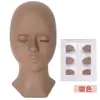 Molde de cabeça removível, molde de silicone para pálpebra dupla, olhos realistas, enxerto substituível, molde de cabeça de cílios, comércio exterior