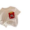 Camiseta de Manga Corta Linlinma para Niños 2026 Verano Estilo Japonés 3D Papas Fritas y Hamburguesa para Niños y Niñas, Top Moderno para Niños Pequeños