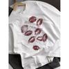 Verão Novo Design Nicho Chique Senso de Design Estampado Algodão Puro Gola Redonda Camiseta Feminina Solta Versátil Casual Top Tendência Ins
