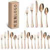 Fuente transfronteriza 1010 cuchillo, tenedor y cuchara de acero inoxidable 20 piezas utensilios para comida occidental chapados en titanio cuchillo para bistec dorado vajilla de hotel