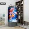 2026 Novo Aquário de Peixe Dourado Sala de Estar Uso Doméstico Tamanho Médio Filtro Vertical Integrado Vidro Sem Troca de Água Aquário