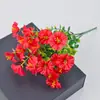 Planta Verde Artificial de 7 Ramas Eucalipto Trompeta Gloria de la Mañana Arreglo Floral para Exteriores Flor Artificial Falsa Decoración Venta al por Mayor