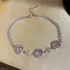 Pulsera Geométrica Redonda de Flor de Zircón Europea y Americana Nueva Nicho Lujo Ligero Sensación de Alta Gama Joyería de Mano de Moda Diaria para Mujeres