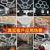 Lámpara Colgante con Soporte Integrado LED Panal Hexagonal Luz para Lavado de Autos Luz de 5 Agujeros para Wrap de Autos Belleza Iluminación de Estación de Trabajo en Garaje