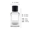 Em Estoque Frasco de Perfume Quadrado de Vidro 50ml com Tampa de Encaixe, Frasco de Perfume de Vidro Transparente, Frasco Borrifador Recarregável, Frasco Vazio Rotulável, Alta Qualidade