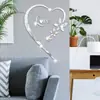 Adesivo de parede espelhado LOVE transfronteiriço Acrílico tridimensional autoadesivo para decoração de quarto, sala de estar, fundo de TV
