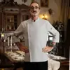 Ropa de Trabajo para Chef Manga Larga Estilo Otoño e Invierno Panadería Restaurante Occidental Pastelería Ropa de Chef Elástica Antiestática Ropa para Repostería