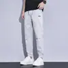 Calça Casual Fresca de Seda de Gelo para Meninos Verão Fina Perna Larga Amarrada Nove Pontos Calça Esportiva de Secagem Rápida Nova 2025