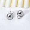 Venta al por mayor de fábrica Collar Pulsera Colgante de Cuentas Redondas Brillantes de Acero Inoxidable Materiales para Manualidades DIY Fabricación de Pendientes Cuentas de Frijol