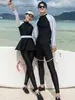Roupa de Mergulho Estilo Coreano para Casal Roupa de Banho Feminina com Mangas Longas para Água-viva Roupa de Snorkel Split com Proteção Solar Slim-fit Roupa de Banho