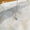 Colar Aquamarina Sonhadora TL012 para Mulheres, Estilo Elegante e Moderno, Alto Padrão, Design de Nicho, Corrente de Clavícula Exquisita