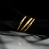Versión Coreana del Nuevo Producto Popular en Línea, Anillo Escarchado Tres Vidas Tres Mundos para Mujer, Anillo Sencillo de Acero de Titanio, No se Desvanece, Galvanoplastia al Vacío