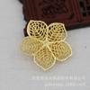 Hongxing DIY Joyería Cobre Color Oro 24K Conservante 36*9mm Floral Multicapa Hecho a Mano Material Accesorios Corona para el Cabello B547
