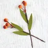 Ramas de Bayas Personalizadas para Otoño y Halloween, Bayas Falsas de Acebo para Coronas de Bricolaje, Manualidades y Decoración del Hogar