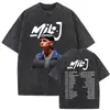 Camiseta Gráfica Lavada Vintage Rapper Milo J La Vida Era Mas Corta para Hombres y Mujeres