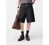 Marca de Moda de Rua Americana Retrô Verão 2026 Shorts Jeans Lavado para Homens com Fechamento de Botão, Calça Cinco Pontos Reta Solta Roupa Masculina