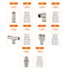 Conector de Tubo de Ar Pe-8 Três Vias Pyw8-6 Diâmetro Variável Pu Passagem Direta Pm Divisória Pv Cotovelo Todo em Cobre Niquelado Conector de Engate Rápido