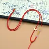 Colar com Cordão Dourado Trançado e Pingente de Jade Fino Feito à Mão para Homens e Mulheres Pingente de Jade Hetian Ajustável Venda por Atacado