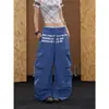Comércio transfronteiriço Calças de paraquedista NL, largas e modeladoras, calças cargo de perna larga com múltiplos bolsos para mulheres, calças PP finas estilo vintage americano